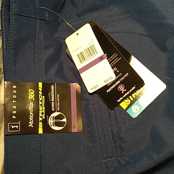 PGA Tour 36 blue golf shorts nwt - Picture 4 of 4